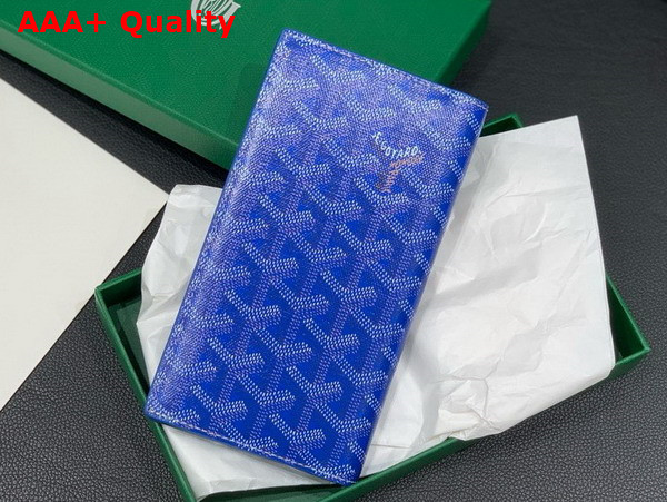 Goyard Saint Roch Wallet in Sky Blue Goyardine Canvas and Vauzelles Calfskin Replica