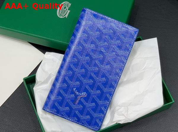 Goyard Saint Roch Wallet in Sky Blue Goyardine Canvas and Vauzelles Calfskin Replica