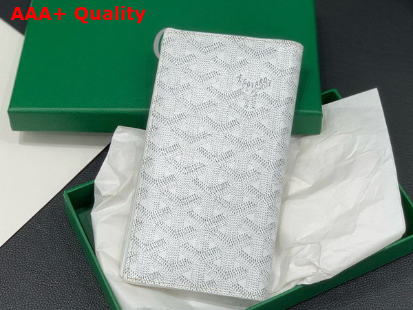 Goyard Saint Roch Wallet in White Goyardine Canvas and Vauzelles Calfskin Replica