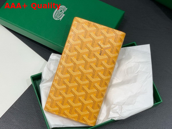 Goyard Saint Roch Wallet in Yellow Goyardine Canvas and Vauzelles Calfskin Replica