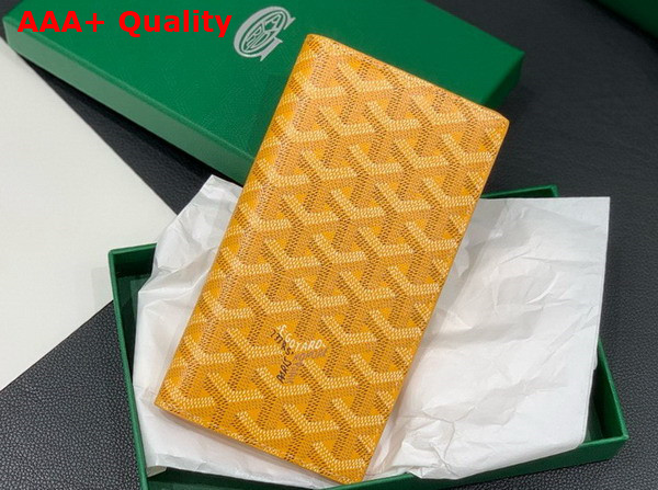 Goyard Saint Roch Wallet in Yellow Goyardine Canvas and Vauzelles Calfskin Replica