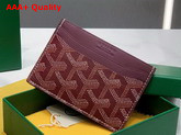 Goyard Saint Sulpice Card Wallet in Burgundy Goyardine Canvas and Vauzelles Calfskin Replica