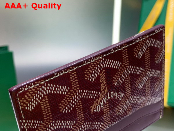 Goyard Saint Sulpice Card Wallet in Burgundy Goyardine Canvas and Vauzelles Calfskin Replica