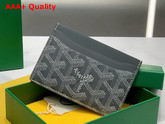 Goyard Saint Sulpice Card Wallet in Gray Goyardine Canvas and Vauzelles Calfskin Replica