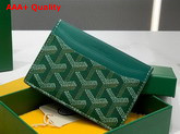 Goyard Saint Sulpice Card Wallet in Green Goyardine Canvas and Vauzelles Calfskin Replica