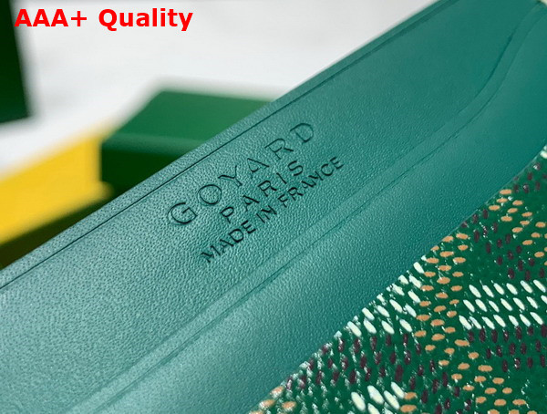 Goyard Saint Sulpice Card Wallet in Green Goyardine Canvas and Vauzelles Calfskin Replica