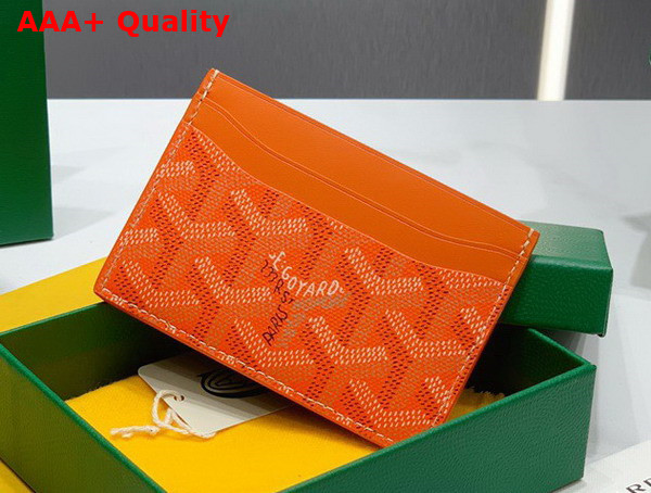 Goyard Saint Sulpice Card Wallet in Orange Goyardine Canvas and Vauzelles Calfskin Replica