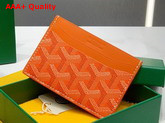 Goyard Saint Sulpice Card Wallet in Orange Goyardine Canvas and Vauzelles Calfskin Replica