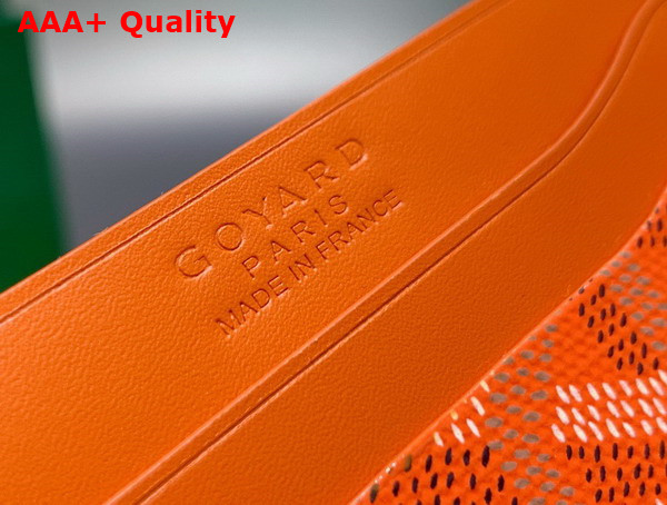 Goyard Saint Sulpice Card Wallet in Orange Goyardine Canvas and Vauzelles Calfskin Replica