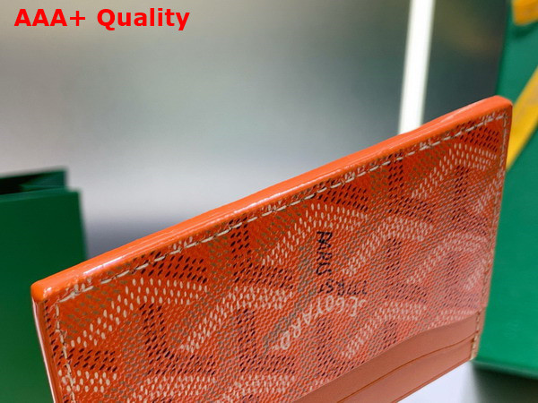 Goyard Saint Sulpice Card Wallet in Orange Goyardine Canvas and Vauzelles Calfskin Replica