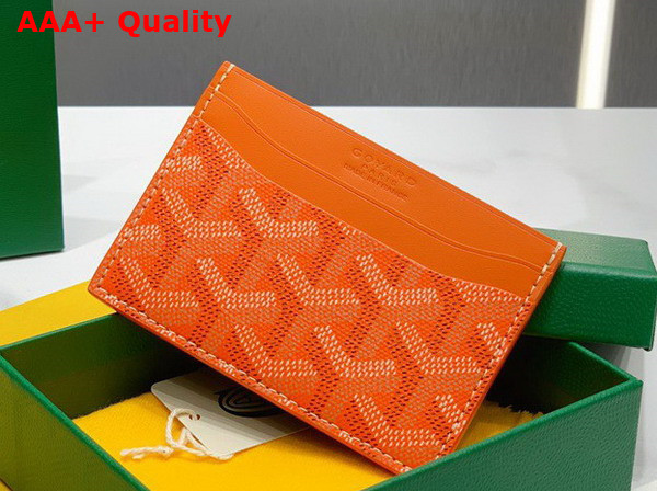 Goyard Saint Sulpice Card Wallet in Orange Goyardine Canvas and Vauzelles Calfskin Replica