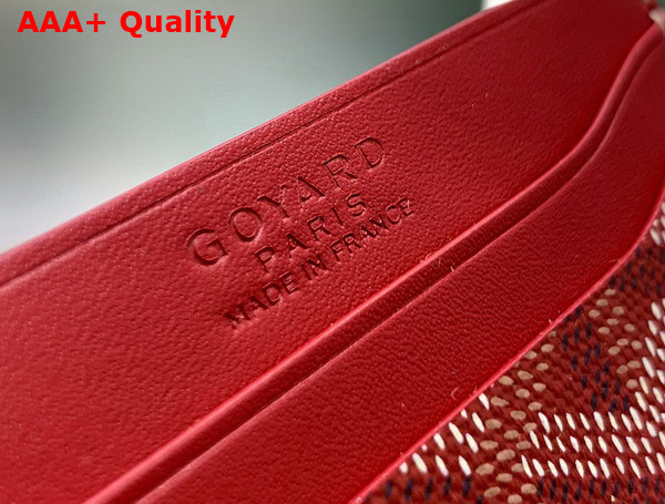 Goyard Saint Sulpice Card Wallet in Red Goyardine Canvas and Vauzelles Calfskin Replica