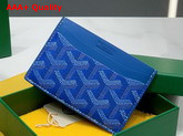 Goyard Saint Sulpice Card Wallet in Sky Blue Goyardine Canvas and Vauzelles Calfskin Replica