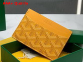 Goyard Saint Sulpice Card Wallet in Yellow Goyardine Canvas and Vauzelles Calfskin Replica