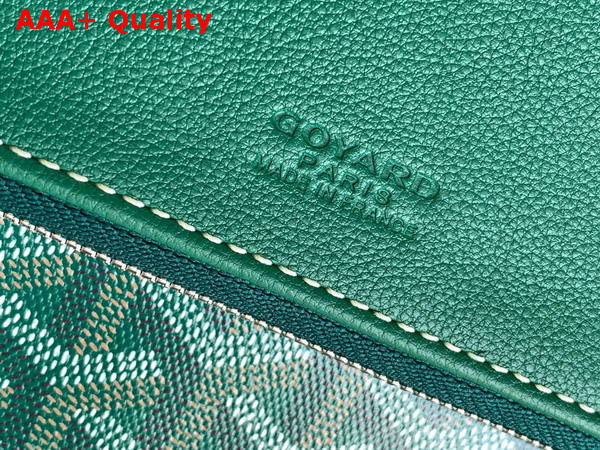 Goyard Sainte Marie MM Clutch in Green Goyardine Canvas and Chevroches Calfskin Replica