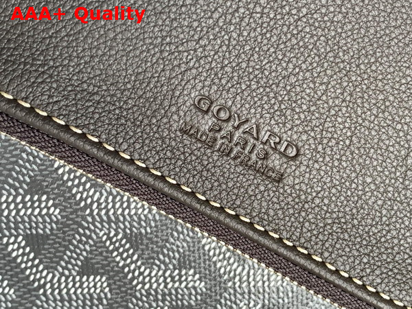 Goyard Sainte Marie MM Clutch in Grey Goyardine Canvas and Chevroches Calfskin Replica