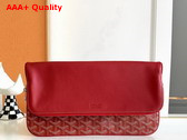 Goyard Sainte Marie MM Clutch in Red Goyardine Canvas and Chevroches Calfskin Replica