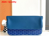 Goyard Sainte Marie MM Clutch in Sky Blue Goyardine Canvas and Chevroches Calfskin Replica