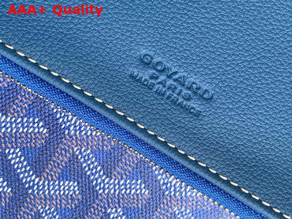 Goyard Sainte Marie MM Clutch in Sky Blue Goyardine Canvas and Chevroches Calfskin Replica