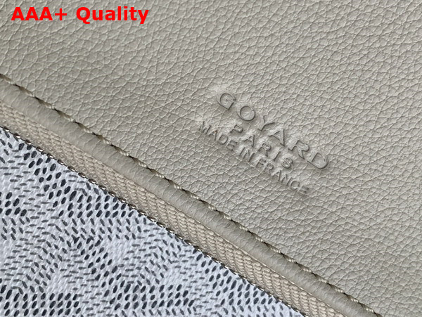 Goyard Sainte Marie MM Clutch in White Goyardine Canvas and Chevroches Calfskin Replica