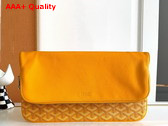 Goyard Sainte Marie MM Clutch in Yellow Goyardine Canvas and Chevroches Calfskin Replica