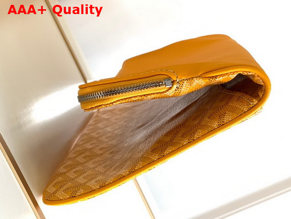 Goyard Sainte Marie MM Clutch in Yellow Goyardine Canvas and Chevroches Calfskin Replica