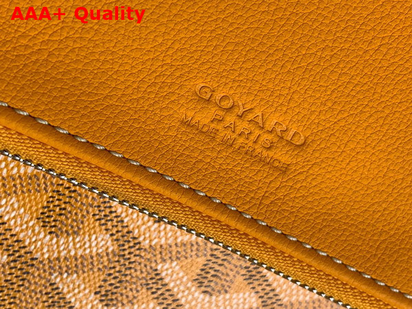 Goyard Sainte Marie MM Clutch in Yellow Goyardine Canvas and Chevroches Calfskin Replica