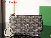 Goyard Senat Nano Key Pouch in Black Goyardine Canvas and Chevroches Calfskin Replica