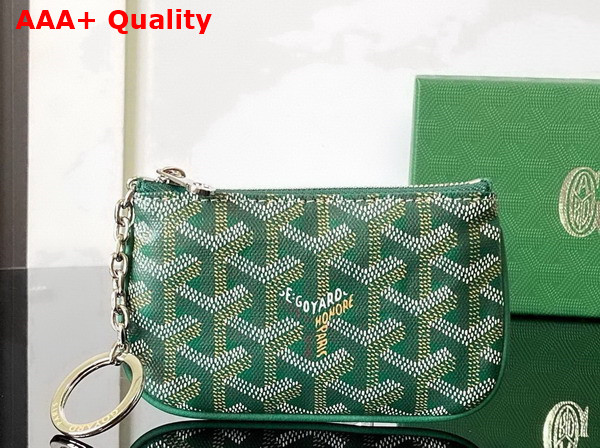 Goyard Senat Nano Key Pouch in Green Goyardine Canvas and Chevroches Calfskin Replica