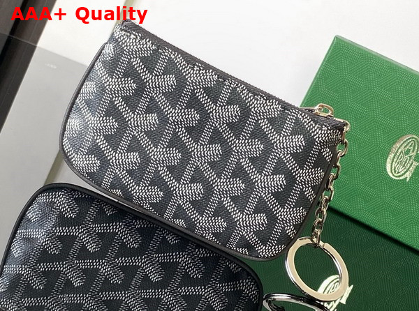 Goyard Senat Nano Key Pouch in Grey Goyardine Canvas and Chevroches Calfskin Replica