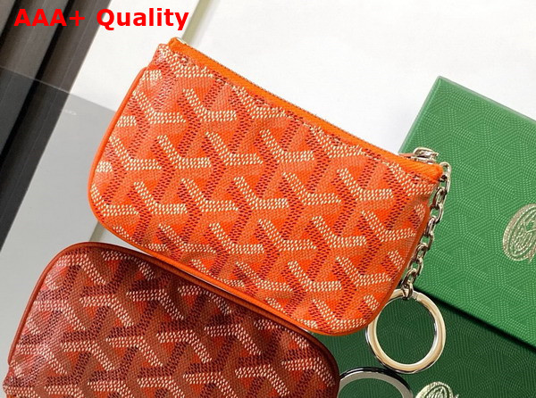 Goyard Senat Nano Key Pouch in Orange Goyardine Canvas and Chevroches Calfskin Replica