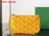 Goyard Senat Nano Key Pouch in Yellow Goyardine Canvas and Chevroches Calfskin Replica