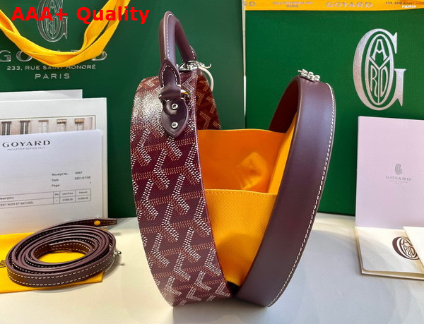 Goyard The Alto Hatbox Trunk Bag in Burgundy Goyardine Canvas and Clemecy Cowhide Replica