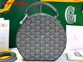 Goyard The Alto Hatbox Trunk Bag in Gray Goyardine Canvas and Clemecy Cowhide Replica