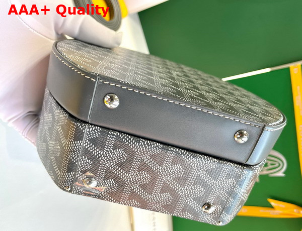 Goyard The Alto Hatbox Trunk Bag in Gray Goyardine Canvas and Clemecy Cowhide Replica