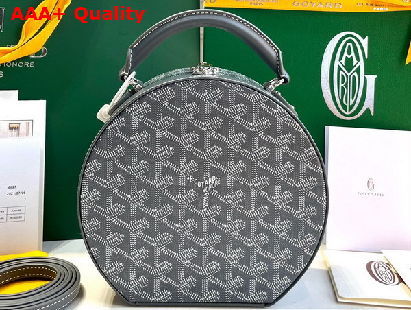 Goyard The Alto Hatbox Trunk Bag in Gray Goyardine Canvas and Clemecy Cowhide Replica