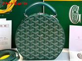 Goyard The Alto Hatbox Trunk Bag in Green Goyardine Canvas and Clemecy Cowhide Replica