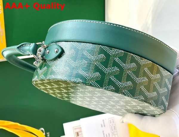 Goyard The Alto Hatbox Trunk Bag in Green Goyardine Canvas and Clemecy Cowhide Replica