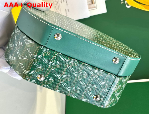 Goyard The Alto Hatbox Trunk Bag in Green Goyardine Canvas and Clemecy Cowhide Replica