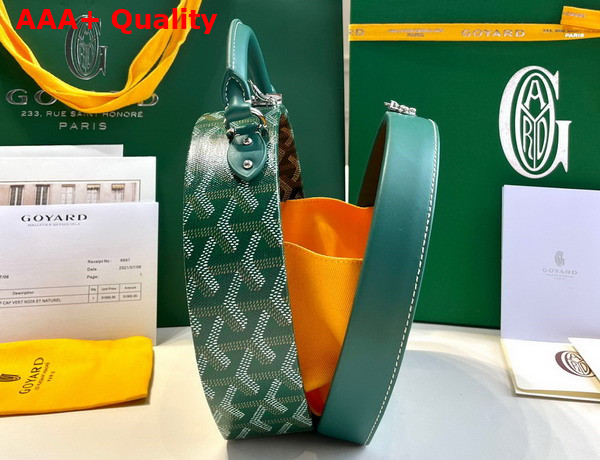 Goyard The Alto Hatbox Trunk Bag in Green Goyardine Canvas and Clemecy Cowhide Replica