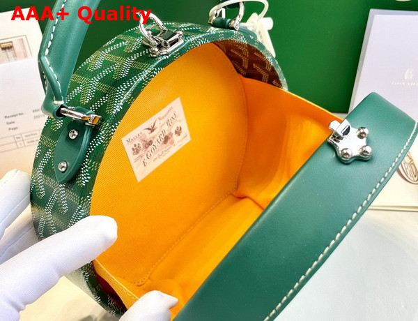 Goyard The Alto Hatbox Trunk Bag in Green Goyardine Canvas and Clemecy Cowhide Replica