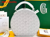 Goyard The Alto Hatbox Trunk Bag in White Goyardine Canvas and Clemecy Cowhide Replica