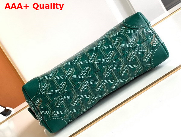 Goyard Vendome Cosmetic Pouch in Green Goyardine Canvas and Chevroches Calfskin Replica