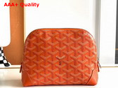 Goyard Vendome Cosmetic Pouch in Orange Goyardine Canvas and Chevroches Calfskin Replica