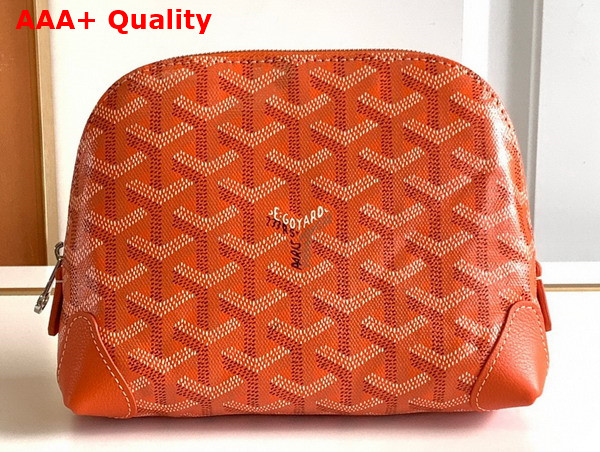 Goyard Vendome Cosmetic Pouch in Orange Goyardine Canvas and Chevroches Calfskin Replica