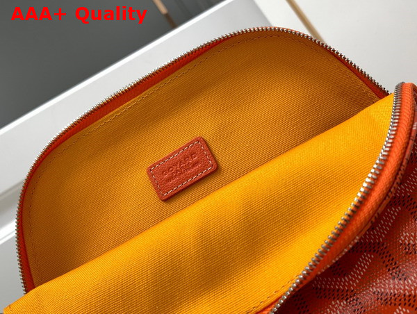 Goyard Vendome Cosmetic Pouch in Orange Goyardine Canvas and Chevroches Calfskin Replica