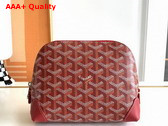 Goyard Vendome Cosmetic Pouch in Red Goyardine Canvas and Chevroches Calfskin Replica