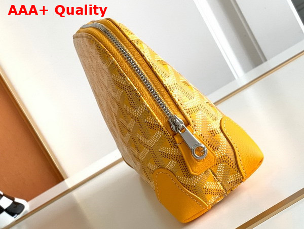 Goyard Vendome Cosmetic Pouch in Yellow Goyardine Canvas and Chevroches Calfskin Replica