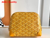 Goyard Vendome Cosmetic Pouch in Yellow Goyardine Canvas and Chevroches Calfskin Replica