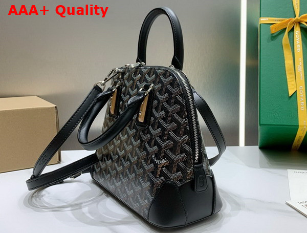 Goyard Vendome PM Bag Black Goyardine Canvas and Clamecy Cowhide Replica